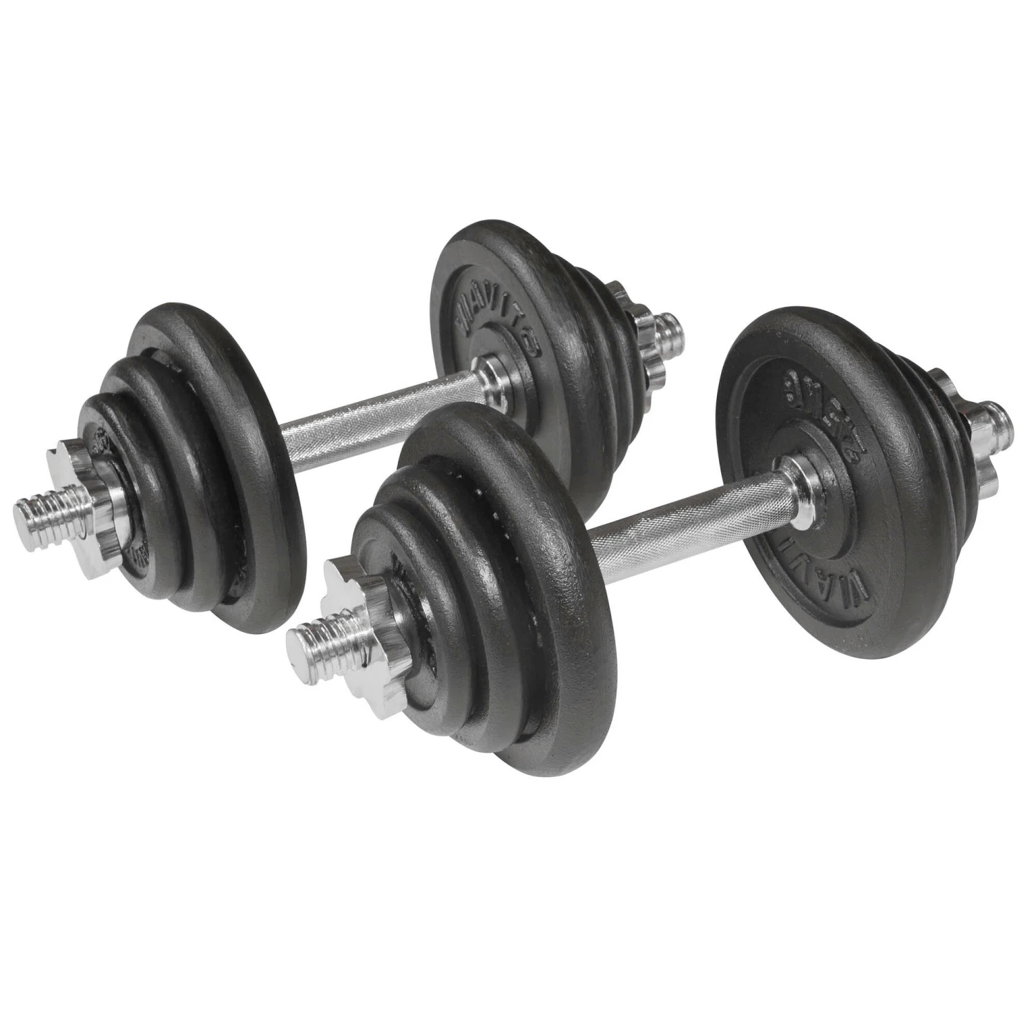 Viavito 20kg Black Cast Iron Dumbbell Set 2 Viavito 20kg Black Cast Iron Dumbbell Set - Image 2