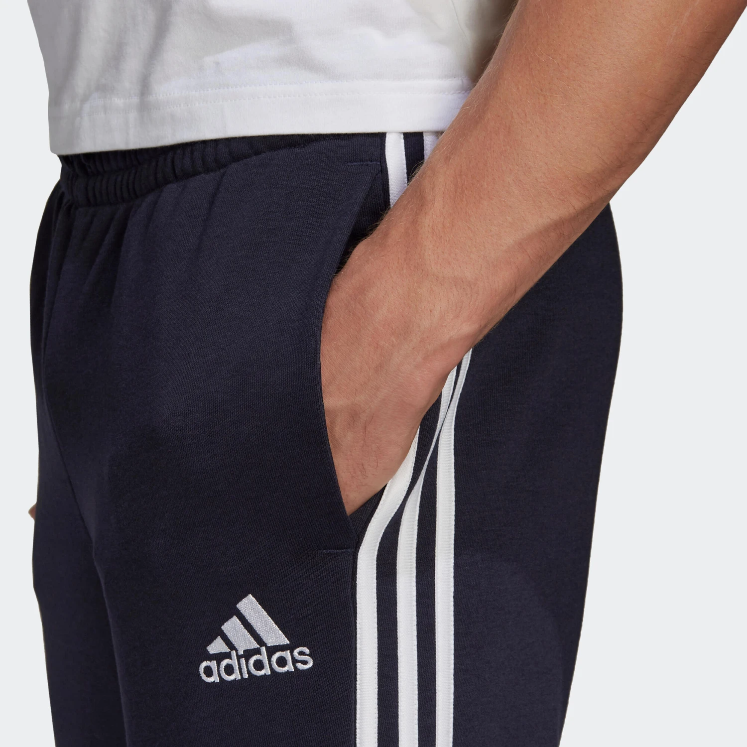 ADIDAS Men's Fitness Synthetic Straight-Cut Jogging Bottoms 4 ADIDAS Men's Fitness Synthetic Straight-Cut Jogging Bottoms - Image 4