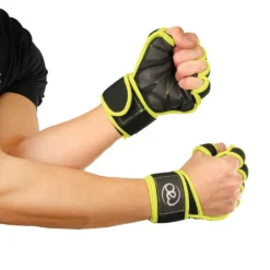 Fitness-Mad Mens Weightlifting Gloves (Black/Green) -Fitness Equipment Store k28c55779ebb476bb076fcc2697aabd68