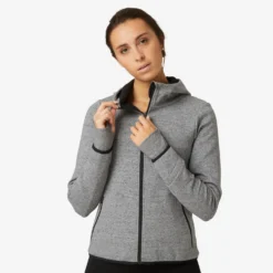 Women's Zip-Up Fitness Hoodie 500 Spacer