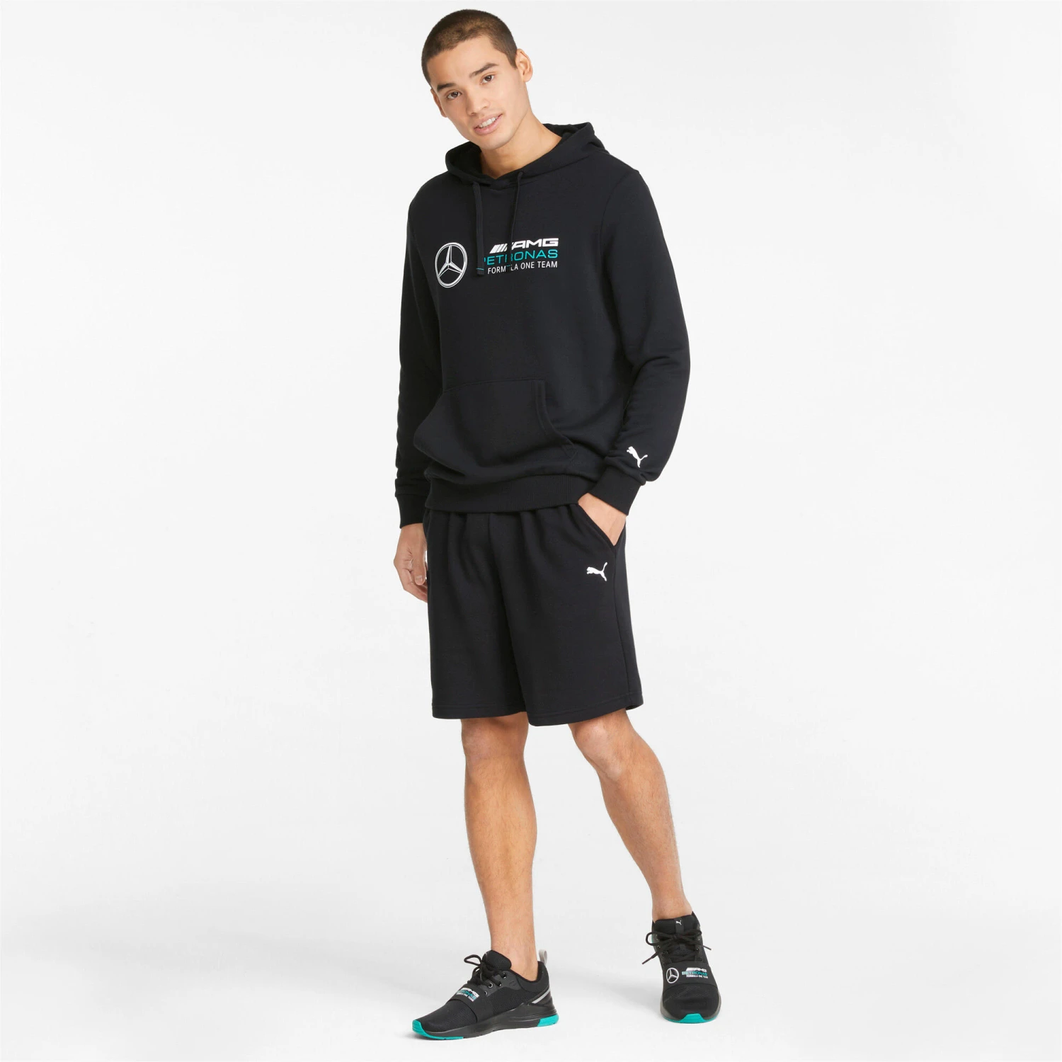 PUMA Mens Mercedes-AMG Petronas Essentials Shorts 3 PUMA Mens Mercedes-AMG Petronas Essentials Shorts - Image 3