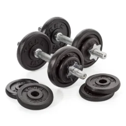 York 20kg Cast Iron Dumbbell Weight Spinlock Set