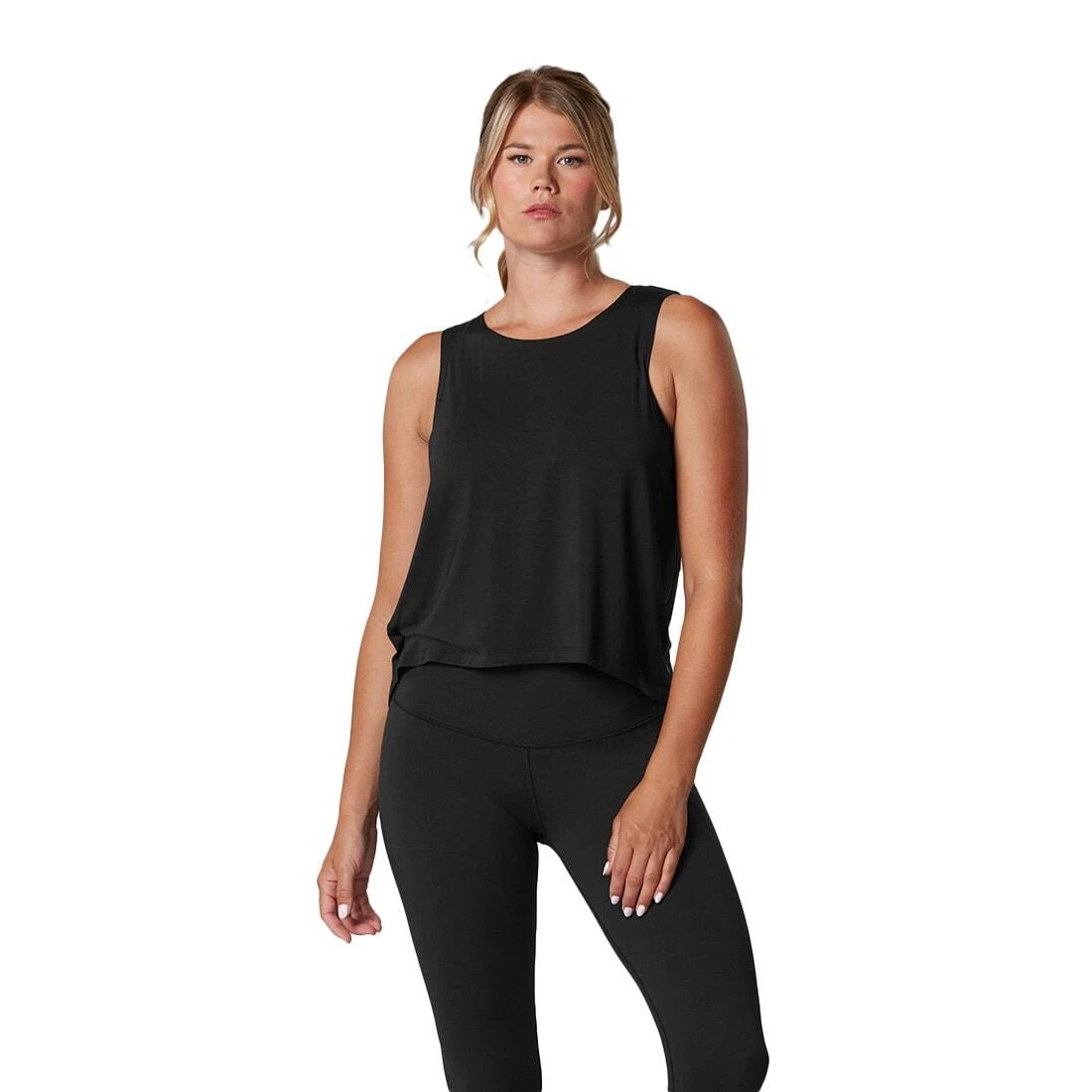 Fitness-Mad Womens/Ladies Asymmetric Hem Tank Top (Black) 1 Fitness-Mad Womens/Ladies Asymmetric Hem Tank Top (Black)