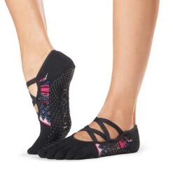 Fitness-Mad Womens/Ladies Elle Woodstock Toe Socks (Black)