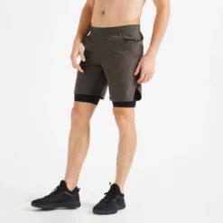 Men's Zip Pocket Breathable 2-in-1 Fitness Shorts