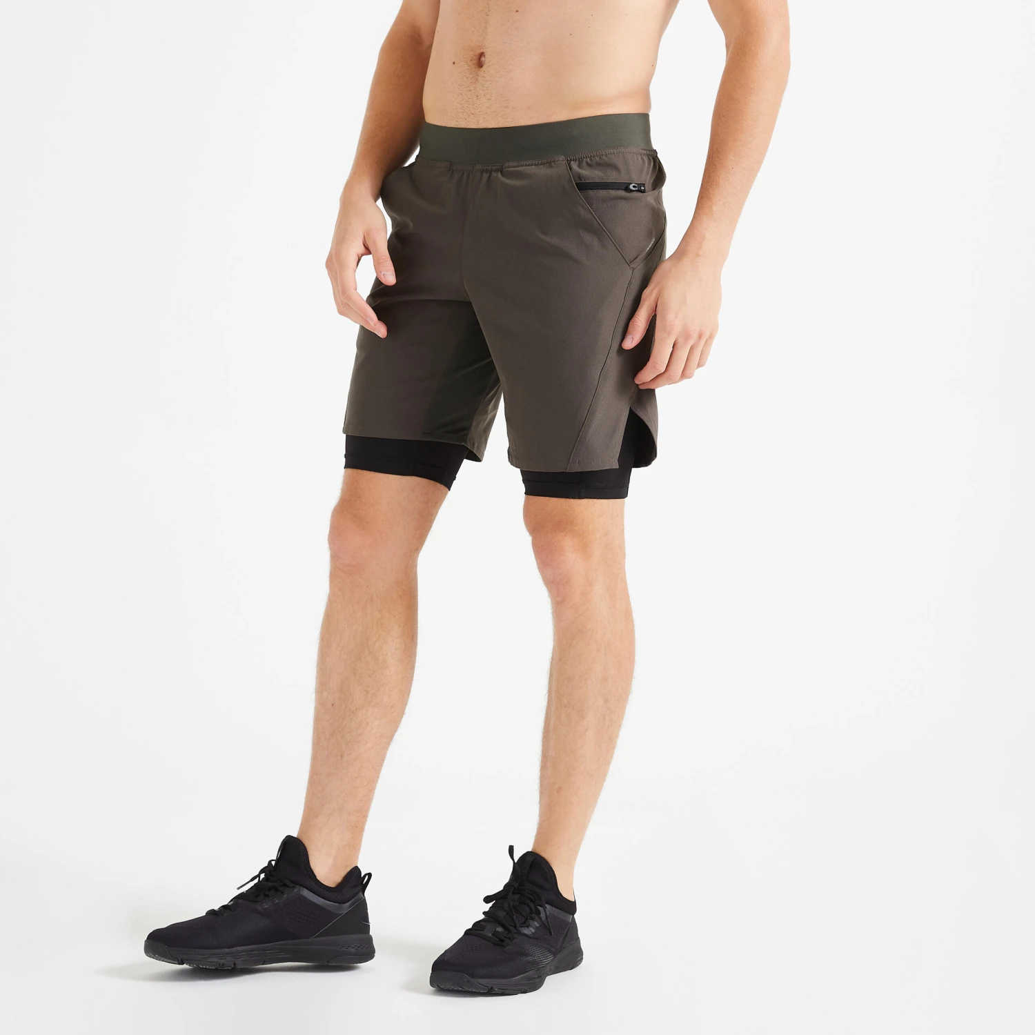 Men's Zip Pocket Breathable 2-in-1 Fitness Shorts 1 Men's Zip Pocket Breathable 2-in-1 Fitness Shorts