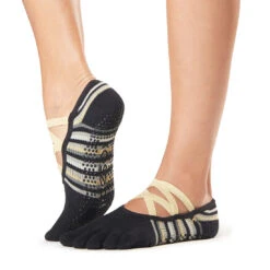 Fitness-Mad Womens/Ladies Elle King Toe Socks (Black/Cream/Grey)