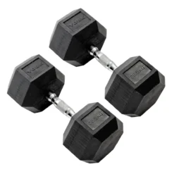 York 22.5kg Commercial Rubber Hex Dumbbells Weights