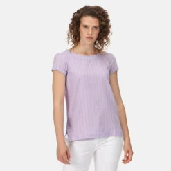 Regatta Womens/Ladies Jaelynn Dobby Cotton TShirt (Pastel Lilac) -Fitness Equipment Store k6f114cbabfc5ce17ad3b40438d28f320