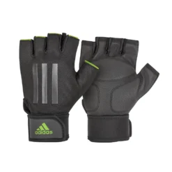 Adidas Half Finger Weight Lifting Gym Gloves, Green