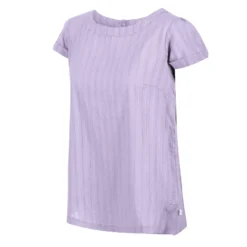 Regatta Womens/Ladies Jaelynn Dobby Cotton TShirt (Pastel Lilac) -Fitness Equipment Store k7b252abf96a8f76d3edcebbf67430384
