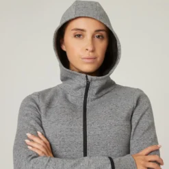 Women's Zip-Up Fitness Hoodie 500 Spacer -Fitness Equipment Store k7f286ce35bb4a724c3b4cafc32606b5b scaled