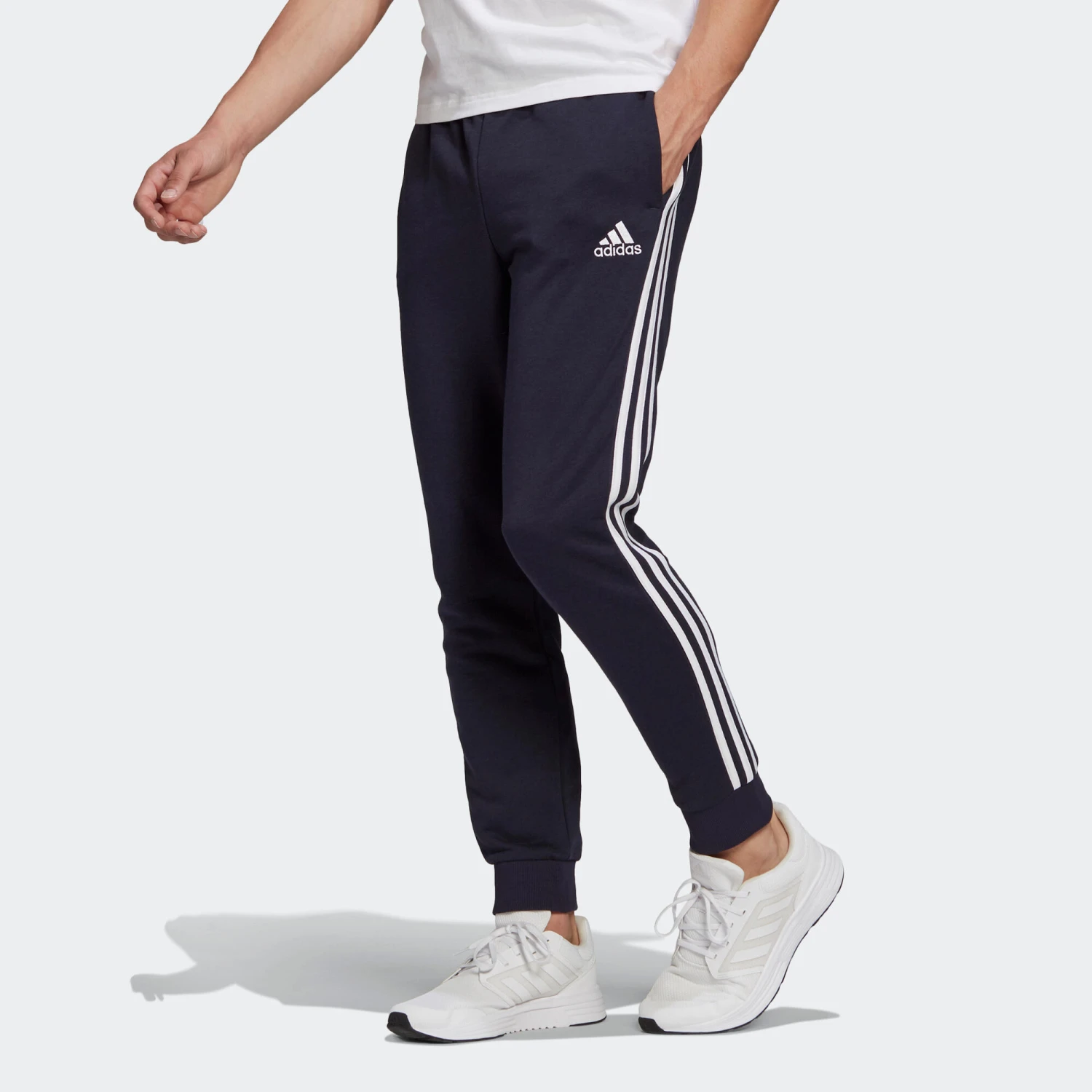 ADIDAS Men's Fitness Synthetic Straight-Cut Jogging Bottoms 1 ADIDAS Men's Fitness Synthetic Straight-Cut Jogging Bottoms