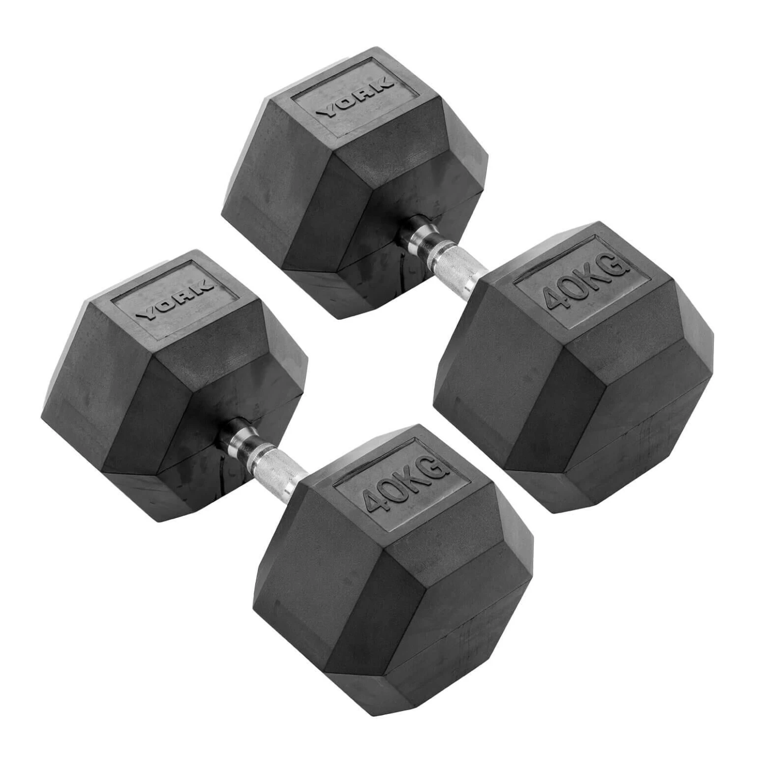 40kg Commercial Rubber Hex Dumbbell Weights 1 40kg Commercial Rubber Hex Dumbbell Weights