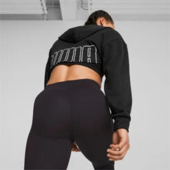 PUMA Womens PUMA FIT Move Crop Training Hoodie Hooded Top - Black -Fitness Equipment Store k937a704e005848d54e281efb6bf16697