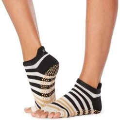 Fitness-Mad Womens/Ladies Modernism Half Toe Socks (Black/White/Orange)