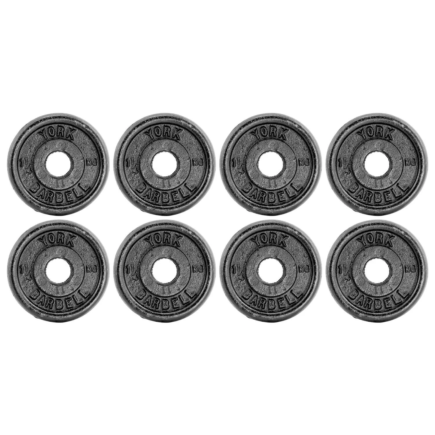York Cast Iron 1" Weight Plates 8 X 1.25kg 2 York Cast Iron 1" Weight Plates 8 X 1.25kg - Image 2