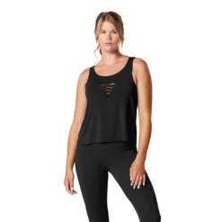 Fitness-Mad Womens/Ladies Laser Cut Tank Top (Black)