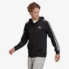 ADIDAS Men's Straight-Cut Crew Neck Zipped Hoodie With Pocket 3 Stripes