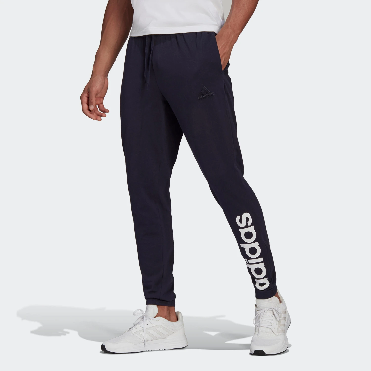 ADIDAS Men's Fitness Majority Cotton Straight-Cut Jogging Bottoms 1 ADIDAS Men's Fitness Majority Cotton Straight-Cut Jogging Bottoms