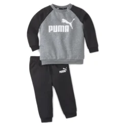 Puma Minicats Raglan Infant Kids Tracksuit Black/Grey - 9