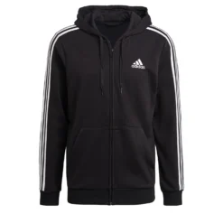 ADIDAS Men's Straight-Cut Crew Neck Zipped Hoodie With Pocket 3 Stripes -Fitness Equipment Store kc3aa41c6f82cbe34c65bbe39764d6985