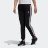 ADIDAS Women's Cotton-Rich Fitted Jogging Fitness Bottoms 3 Stripes