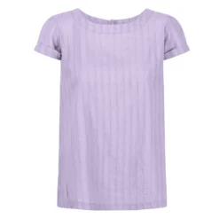 Regatta Womens/Ladies Jaelynn Dobby Cotton TShirt (Pastel Lilac)