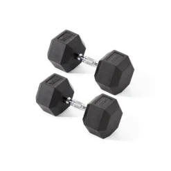York Fitness Rubber Hex Dumbbells 2 X 20kg