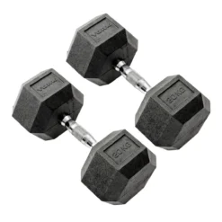 York 20kg Commercial Rubber Hex Dumbbells Weights