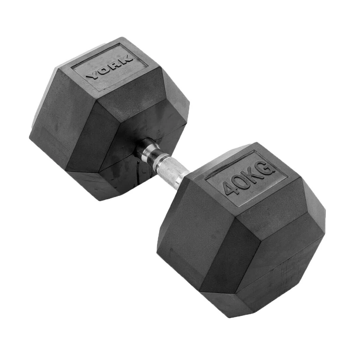 40kg Commercial Rubber Hex Dumbbell Weights 2 40kg Commercial Rubber Hex Dumbbell Weights - Image 2
