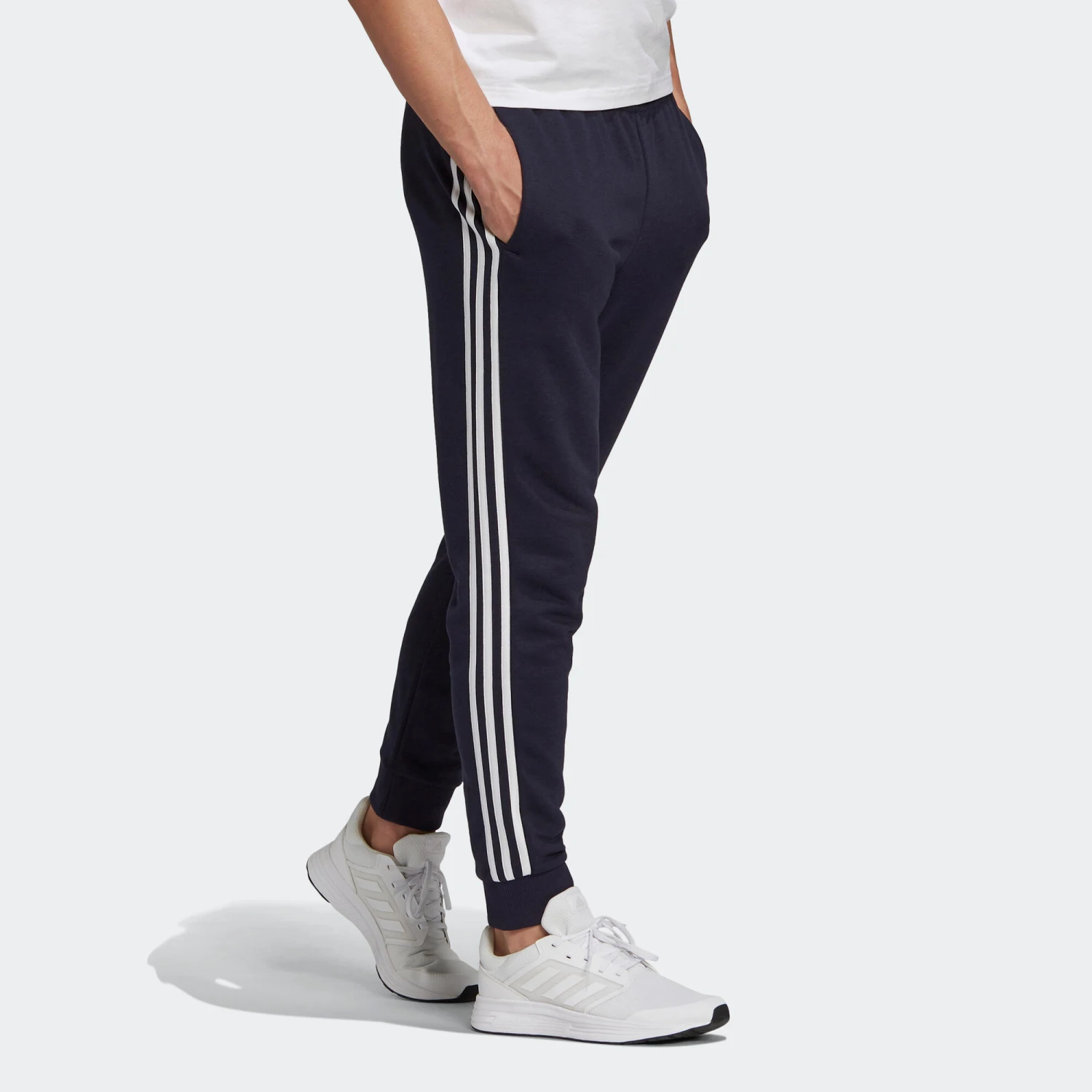 ADIDAS Men's Fitness Synthetic Straight-Cut Jogging Bottoms 2 ADIDAS Men's Fitness Synthetic Straight-Cut Jogging Bottoms - Image 2
